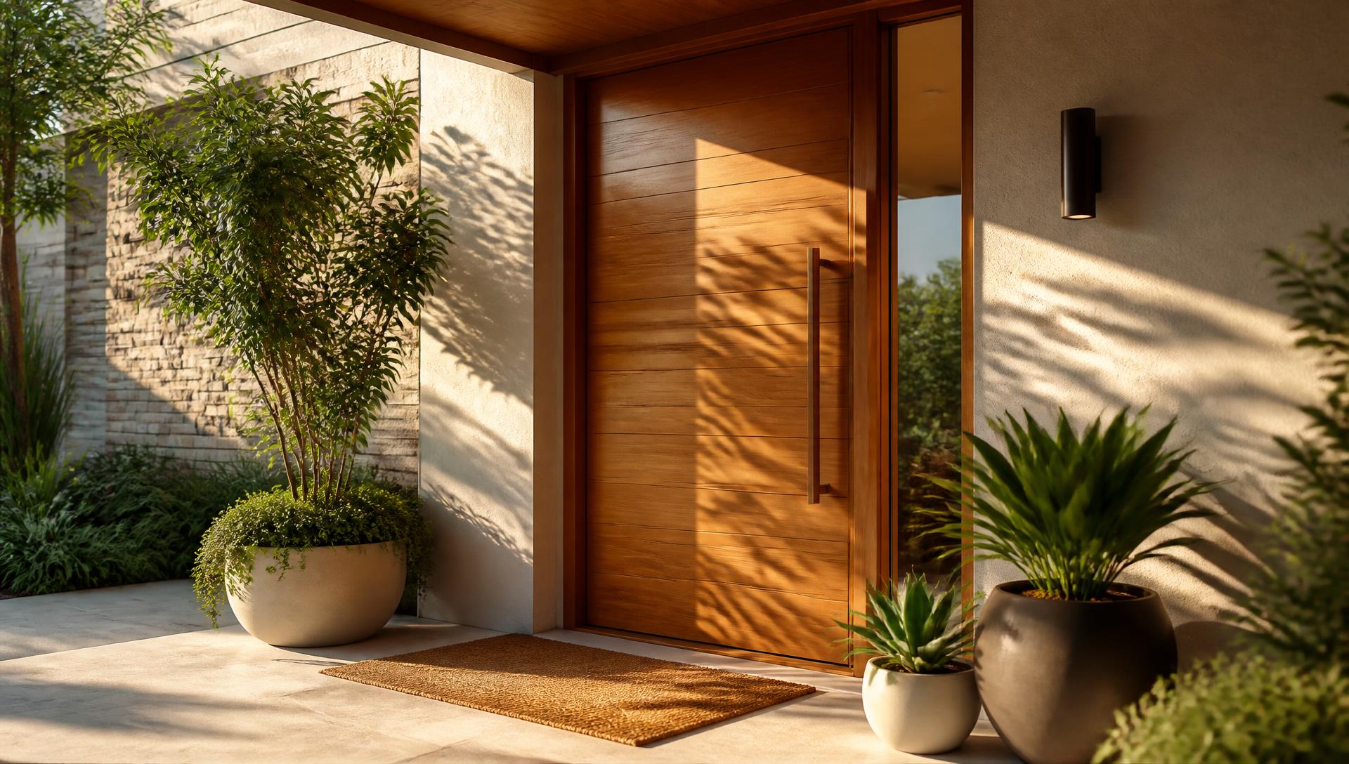 Sunlit entrance of a modern home