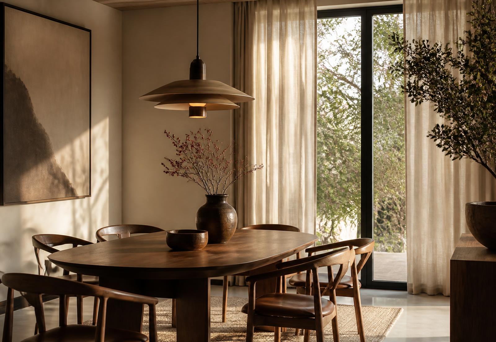 Dining corner in warm afternoon light